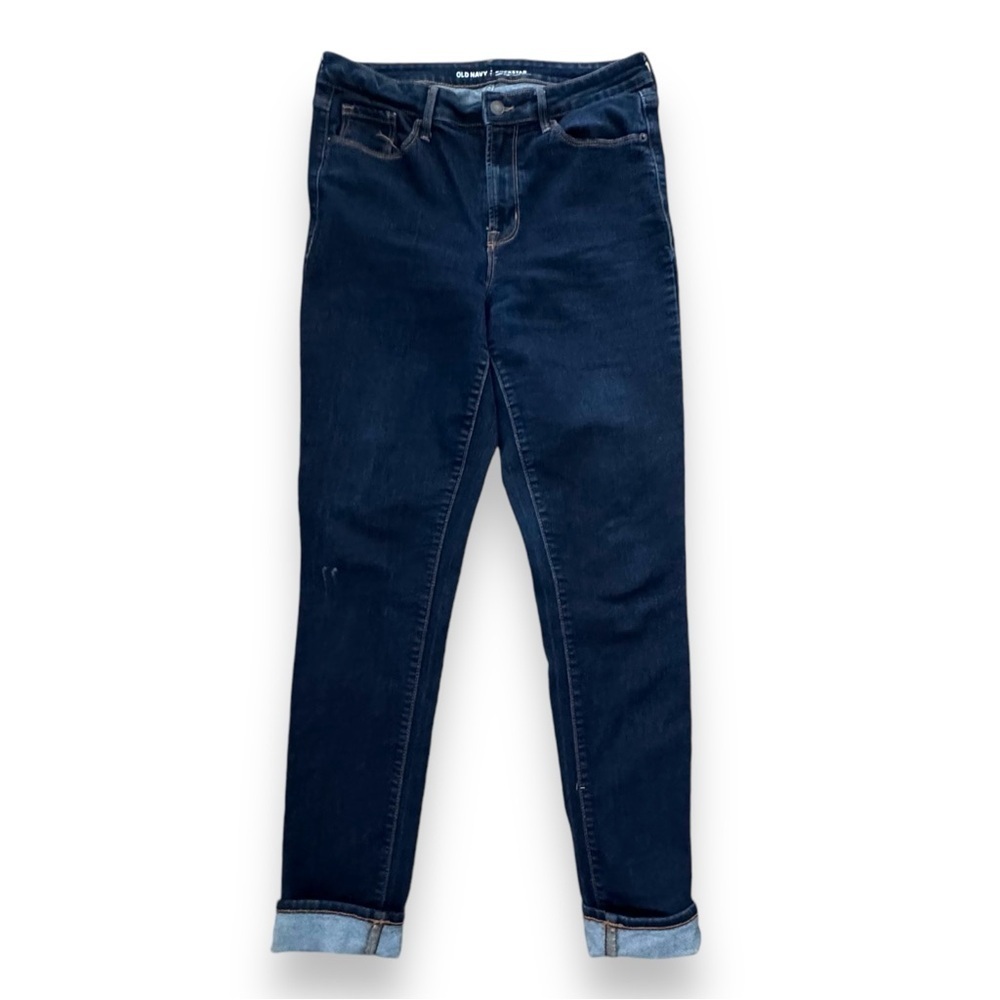 Old Navy Size 12 Tall High Rise Rocks Rinse Rockstar Blue Denim Jeans
